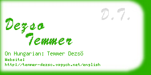 dezso temmer business card